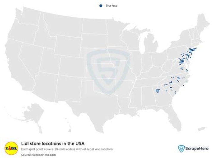 How many Lidl stores are in North Carolina?